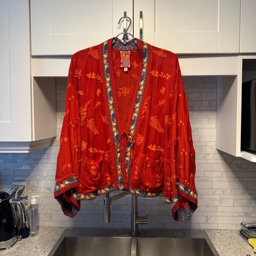 Johnny Was Scarlet Embroidered Blouse
